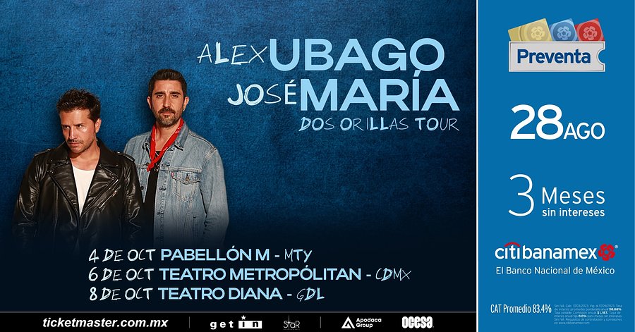 Alex Ubago y José María traerán a México el Dos Orillas Tour - CIONoticias
