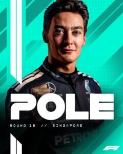 George Russell logró la pole en Singapur