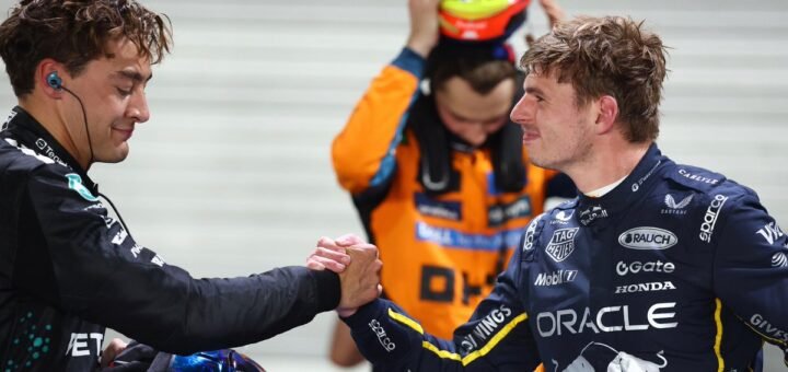 George Russell venció a Verstappen por la pole position en Singapur